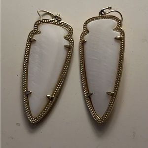 kendra scott color bar earrings,  gold hardware  ivory & maroon